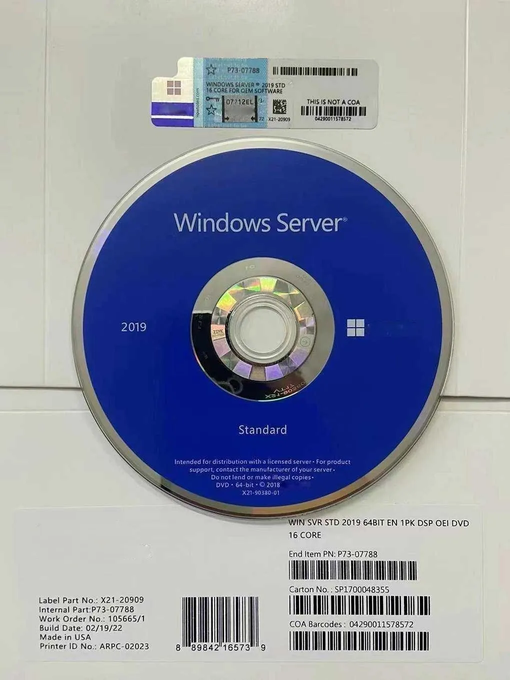 Microsoft Windows Server 2019 popular 64B 16Core